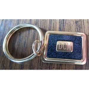 DCM Brass And Black Stone Keychain